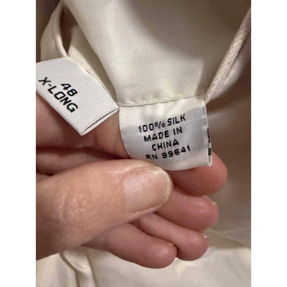 Linea Uomo Suit Mens 48XL 44x34 Beige Silk Jacket Green Wool‎ Pants Big Tall